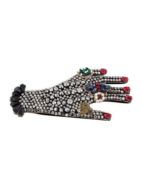 gucci brooch silver embellished|gucci ribbon brooch for sale.